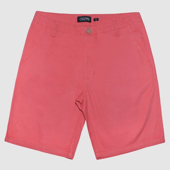 OLGYN Men’s Regular Fit Pink Chino Shorts - Picture 3 of 6